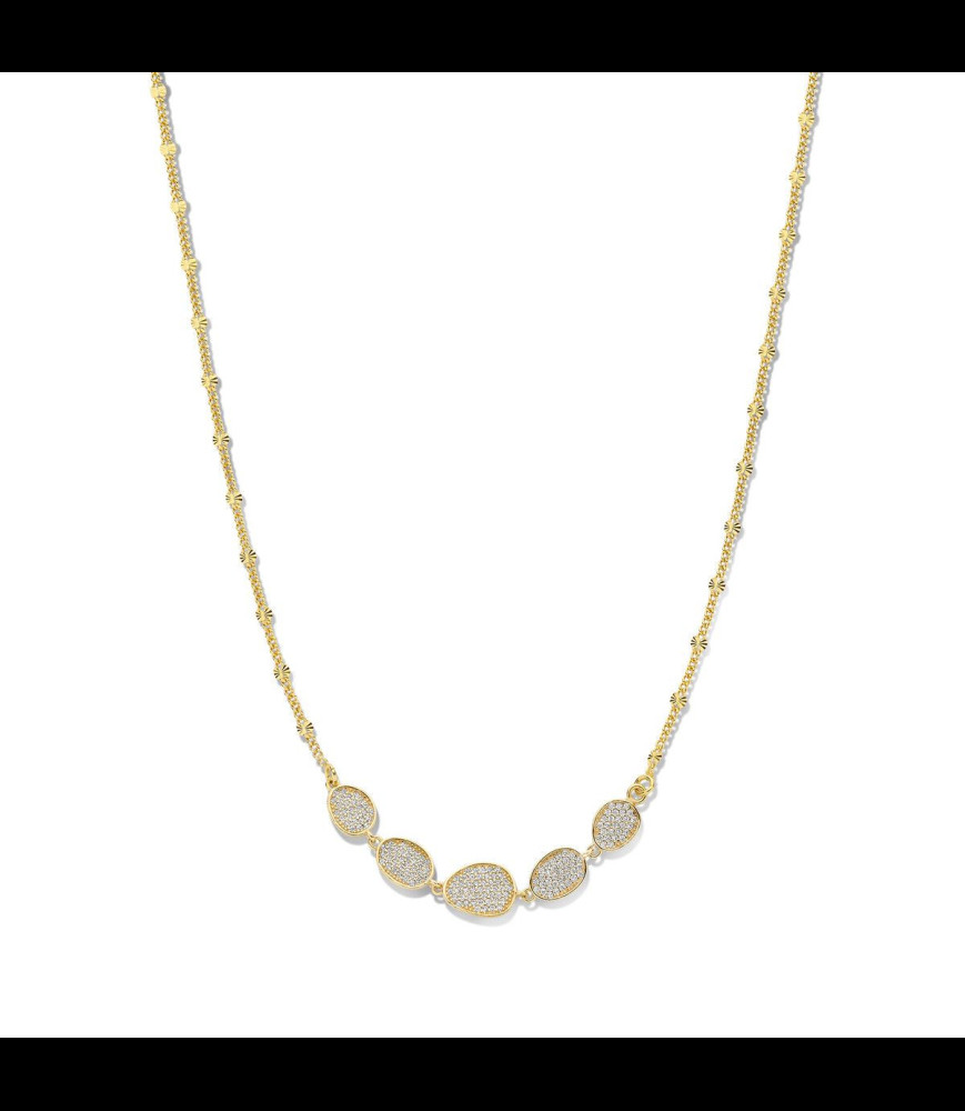 NAIOMY Collier en plaqué or jaune argent serti de zirconium 42-45cm