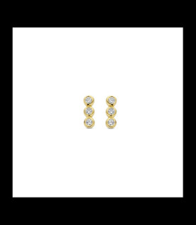 NAIOMY Bouocles d oreilles argent plaqué or serties d oxydes de zirconium