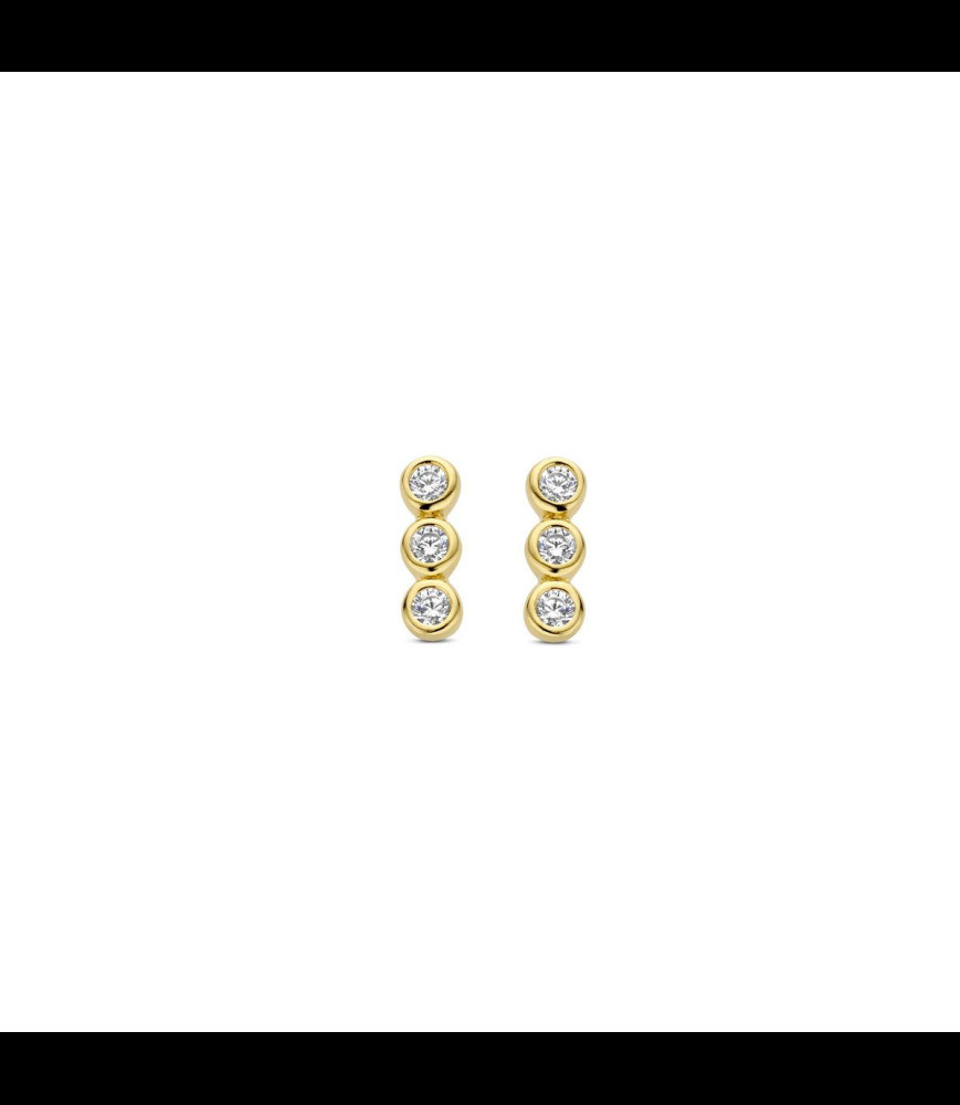 NAIOMY Bouocles d oreilles argent plaqué or serties d oxydes de zirconium