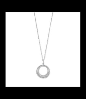 NAIOMY Chaine et Pendentif rond en argent avec zircon + chaîne 40-42-45cm
