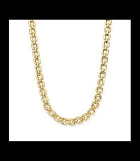 NAIOMY Collier en argent jaune plaqué or avec maillons ronds 40+3cm