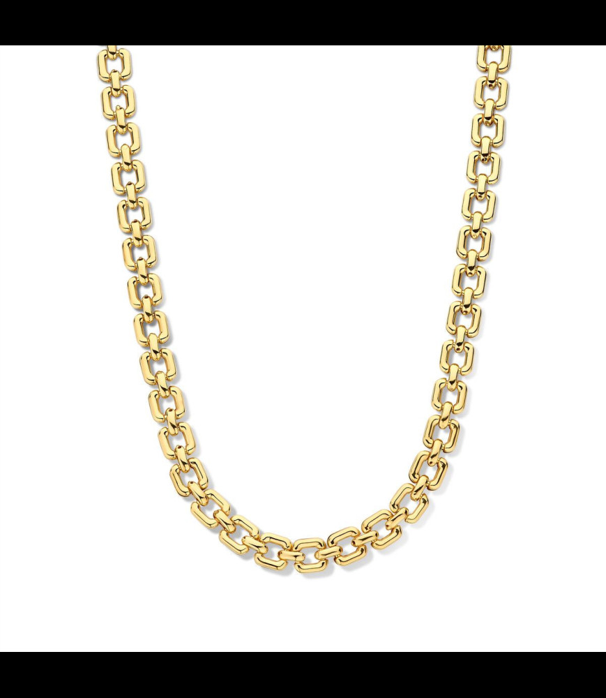 NAIOMY Collier en argent jaune plaqué or avec maillons ronds 40+3cm