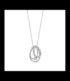 NAIOMY Chaine et  Pendentif en argent avec zirconium + chaîne 40-42-45cm