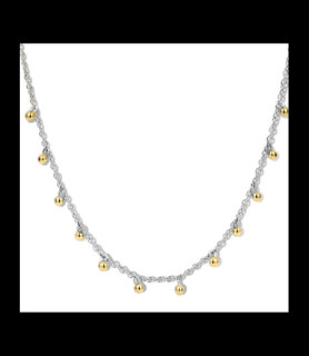 COLLIER ARGENT AVEC BOULES DOREES