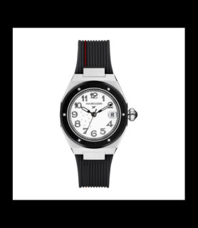MAUBOUSSIN Montre KAB femme noire Acier, diamants et bracelet silicone noir