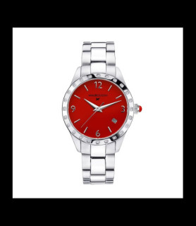 MAUBOUSSIN Montre Il est Grand Temps rouge Acier et diamants