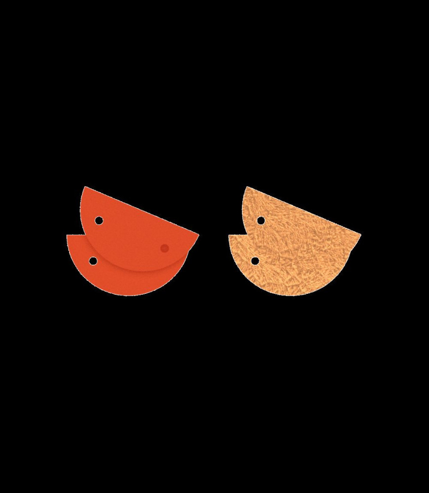 LES GEORGETTES 1 PAIRE DE CUIR BO 30MM MANGO/CUIVRE