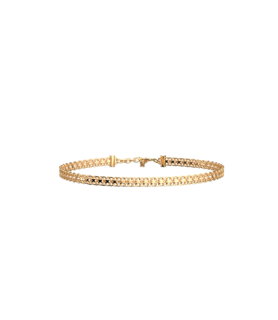 LES GEORGETTES Collier Scoubidou Collier fin et délicat, finition dorée