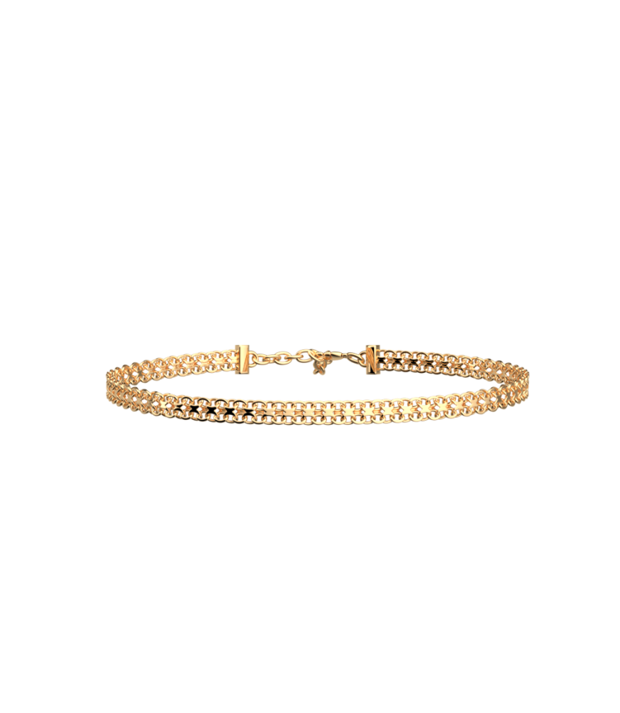 LES GEORGETTES Collier Scoubidou Collier fin et délicat, finition dorée