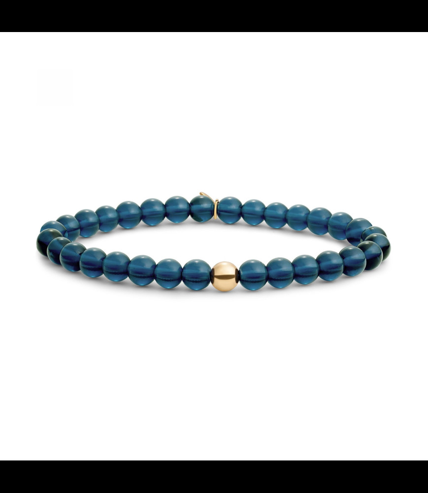 SPARKLING Bracelet argent doré ocean quartz