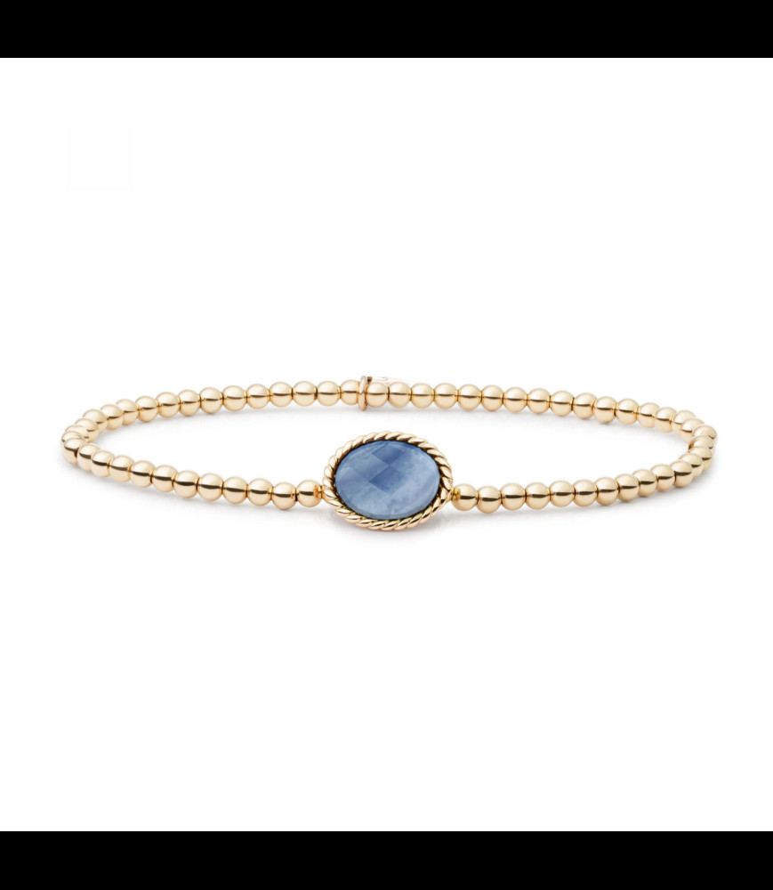 SPARKLING Bracelet argent doré aventurine