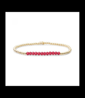 SPARKLING Bracelet argent doré et quartz rose