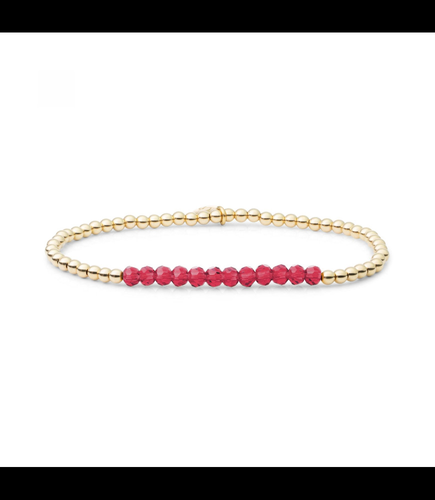 SPARKLING Bracelet argent doré et quartz rose