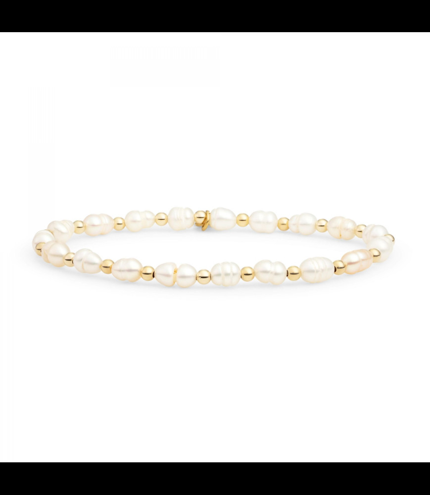 SPARKLING Bracelet argent doré et mother of pearl