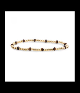 SPARKLING Bracelet argent doré et oeil de tigre