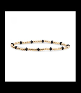 SPARKLING Bracelet argent doré et onyx