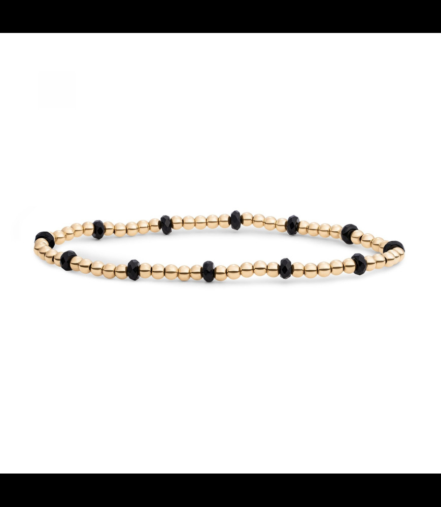 SPARKLING Bracelet argent doré et onyx