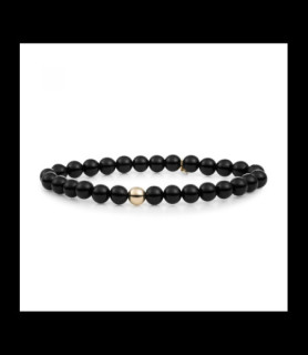 SPARKLING Bracelet argent doré et onyx