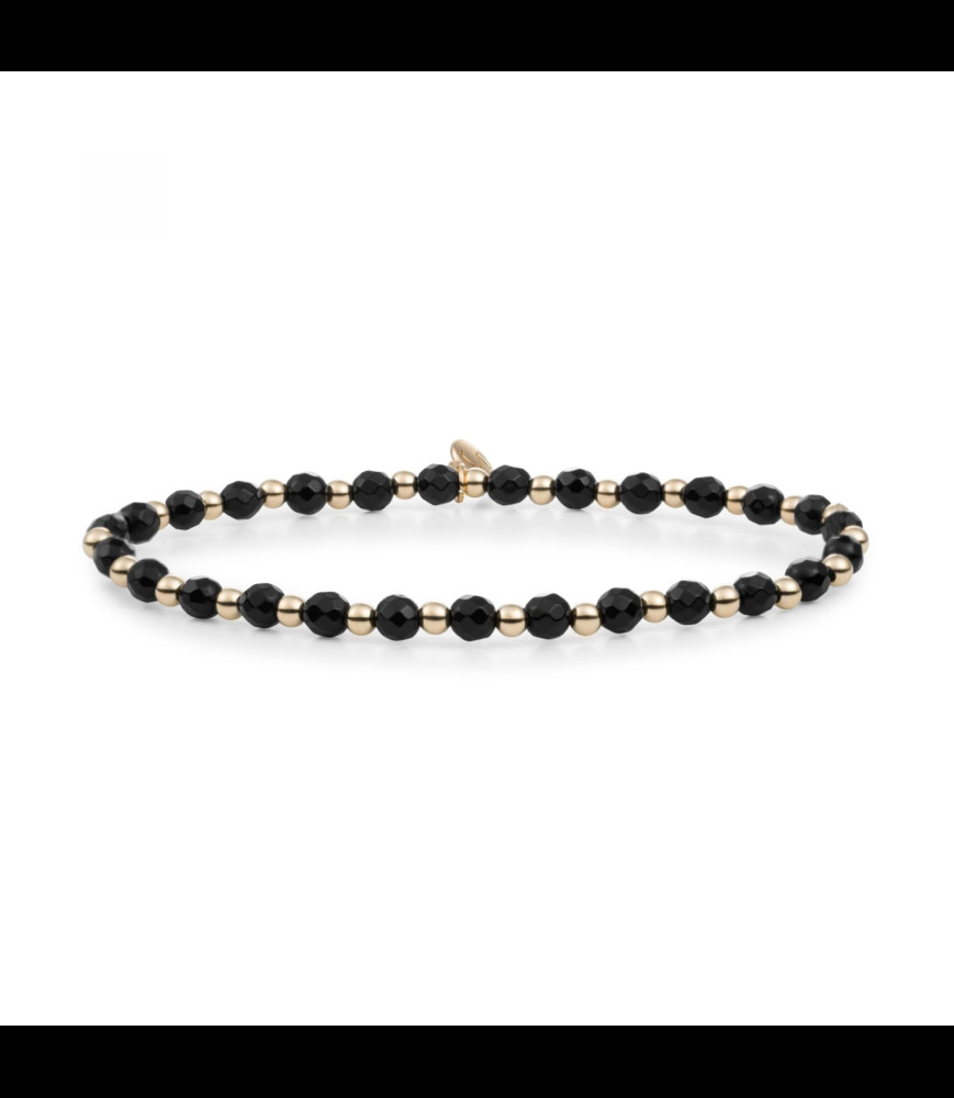 SPARKLING BRACELET argent doré et onyx