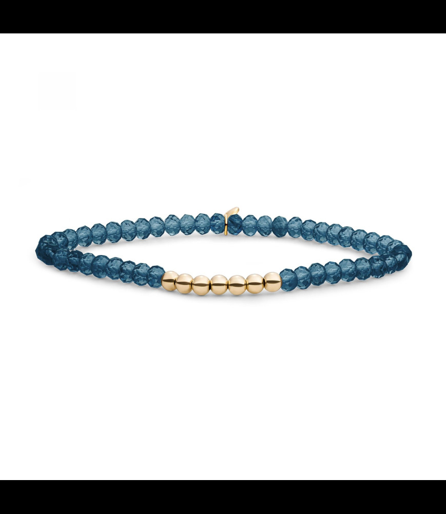 SPARKLING Bracelet argent doré et ocean quartz