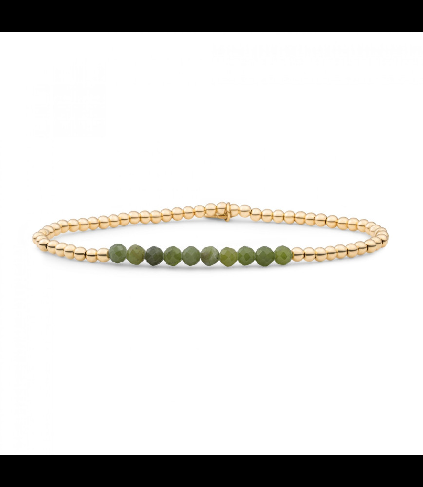 SPARKLING Bracelet argent doré et southern jade