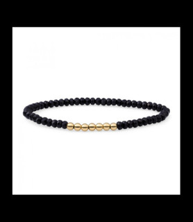 SPARKLING Bracelet argent doré et onyx