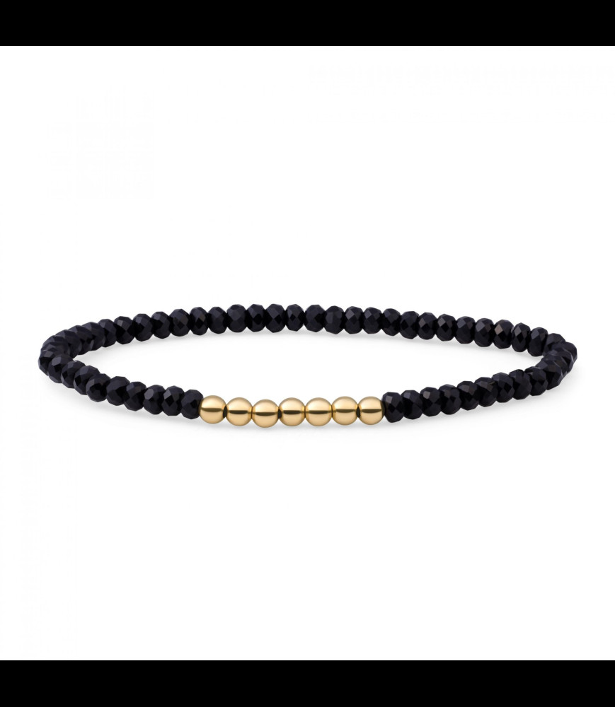 SPARKLING Bracelet argent doré et onyx