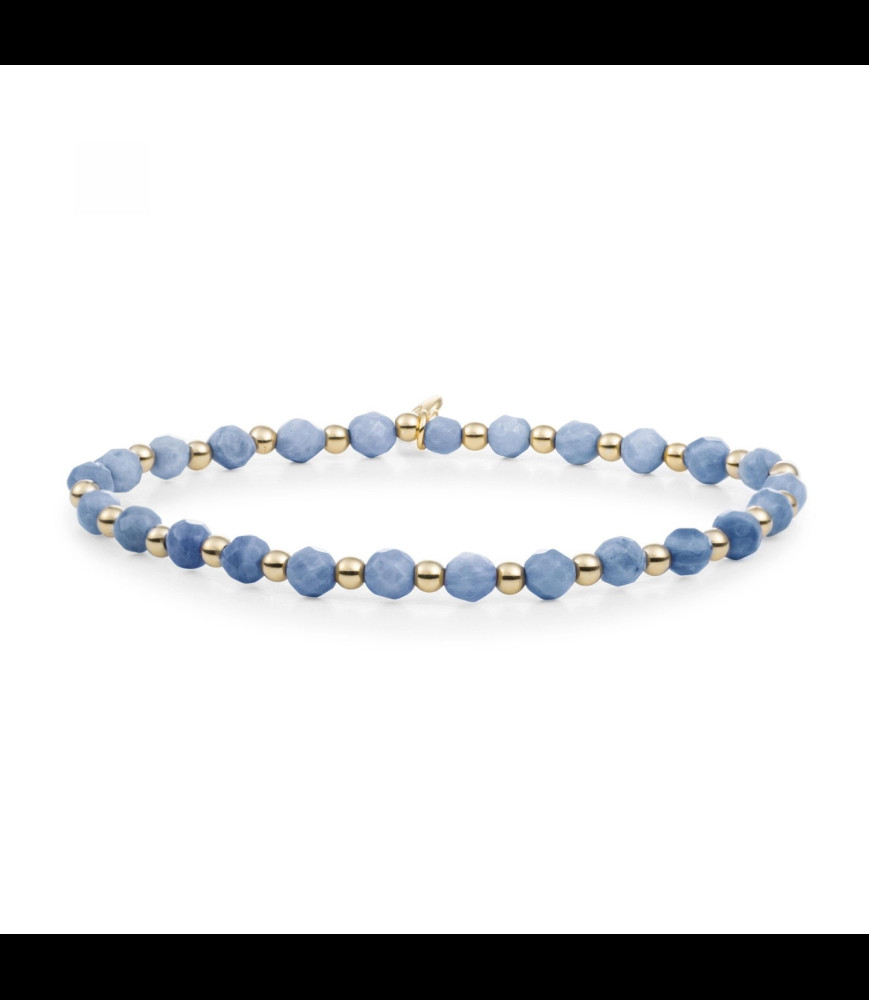 SPARKLING Bracelet argent doré et aventurine