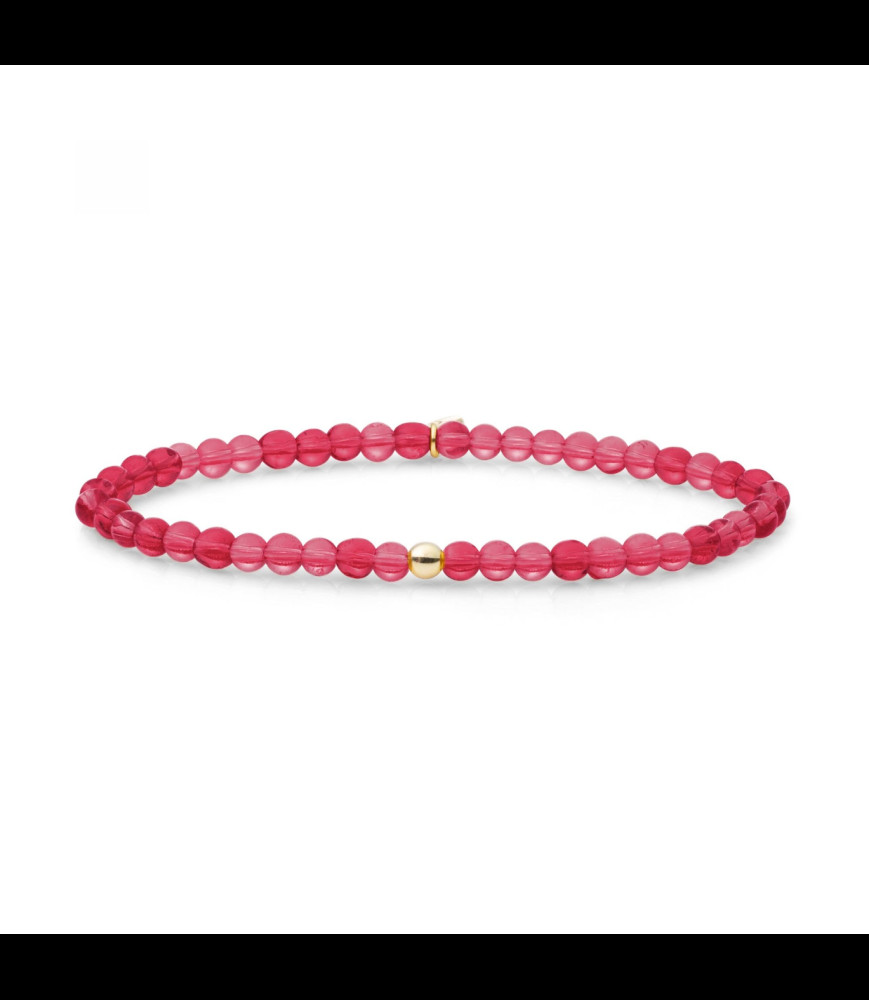 SPARKLING Bracelet argent doré et quartz rose