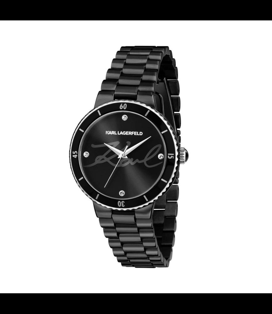 KARL LAGERFELD Montre dame acier noir