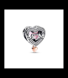 PANDORA Charm Maman & Cœur Ajouré Bicolore