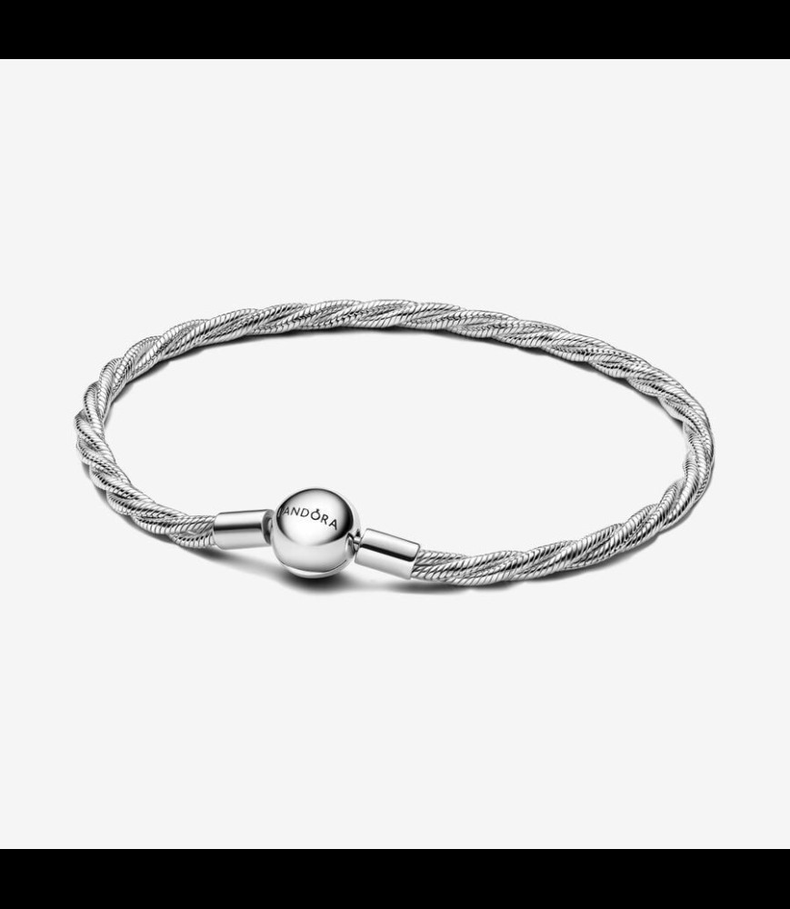 PANDORA Bracelet Maille Serpent Torsadée Fermoir Pandora Rond