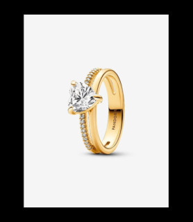 PANDORA Bague Cœur Anneau Double DOIGT 54