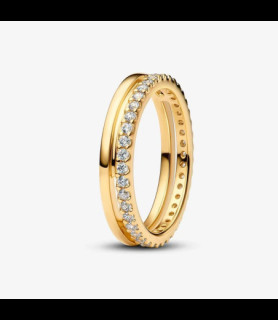 PANDORA Bague Pandora Anneau Double en métal doré, taille 56