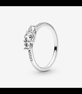 PANDORA Bague trois pierres rondes TAILLE 56