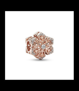 PANDORA Charm Pandora Moments Festif Flocon De Neige en métal doré rose