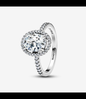 PANDORA Bague Spectaculaire Halo Ovale Scintillant TAILLE 54