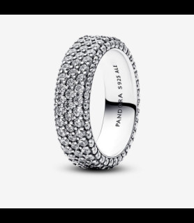 PANDORA Bague Triple Rang Pavée TAILLE 60