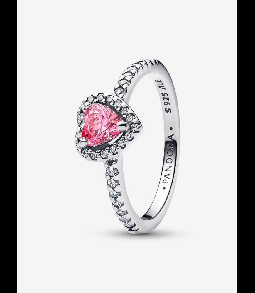 PANDORA Bague Cœur Rose Surélevé TAILLE 54