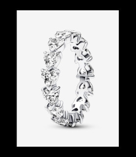 PANDORA Bague Couronne de Cœurs Incolores Taille 52