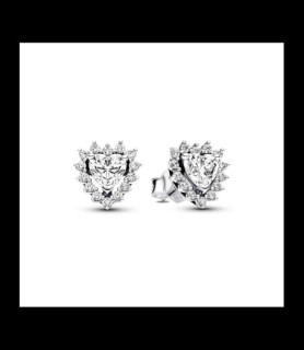 PANDORA Clous d'Oreilles Cœur Halo Scintillant