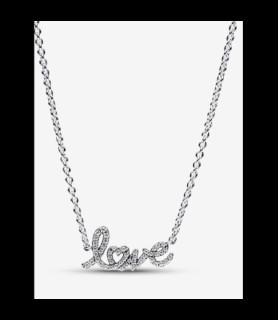PANDORA Collier Amour Manuscrit Étincelant