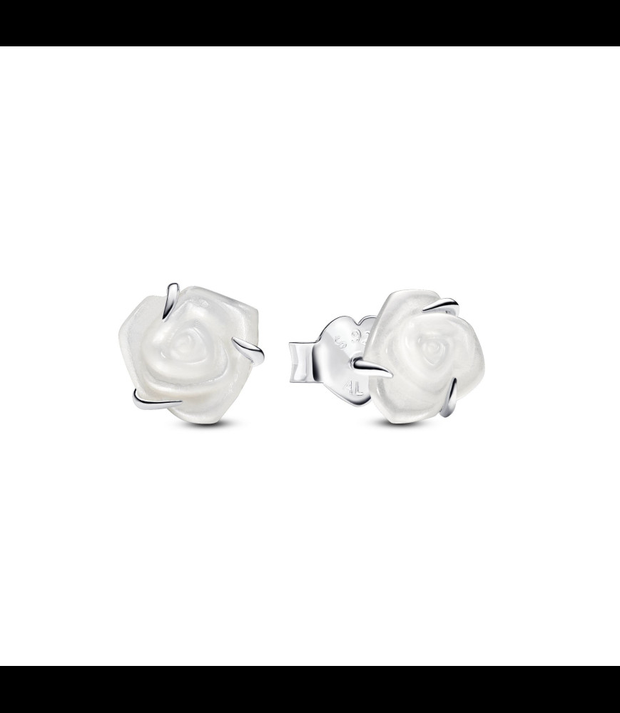 PANDORA Clous d'Oreilles Rose Blanche