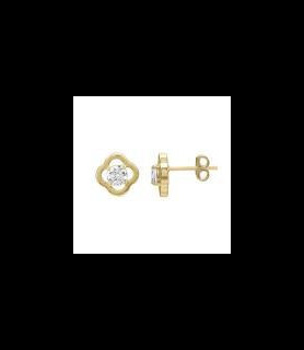 CHARLES GARNIER Boucles d'oreilles solitaire dorées - LÉGENDE Argent 925 et Oxydes de zirconium