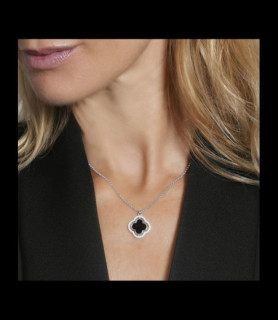 CHARLES GARNIER Collier réversible - LÉGENDE Argent 925, Nacre, Onyx et Oxydes de zirconium