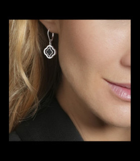 CHARLES GARNIER Boucles d'oreilles réversibles - LÉGENDE Argent 925, Nacre, Onyx et Oxydes de zirconium