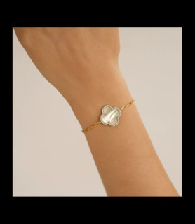 CHARLES GARNIER Bracelet LÉGENDE Perle Trèfle Argent 925, Nacre et Oxydes de zirconium