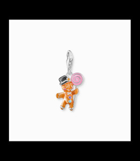 THOMAS SABO Pendentif Charm en forme de bonhomme de pain d’épices en argent