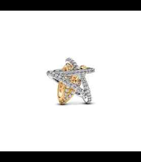 PANDORA Star sterling silver and 14k gold-plated