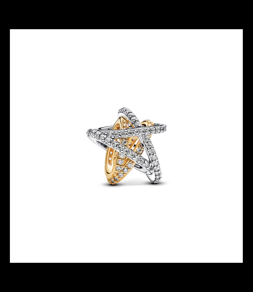 PANDORA Star sterling silver and 14k gold-plated